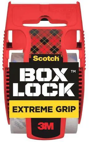 Box Lock Packing Tape, Clear, Extreme Grip Box Packaging Tape for Shipping and Mailing, 1.88 in x 1000 in, 1 Refill Roll Box Lock Packing Tape, Clear, Extreme Grip Box Packaging Tape for Shipping and Mailing, 1.88 in x 1000 in, 1 Refill Roll