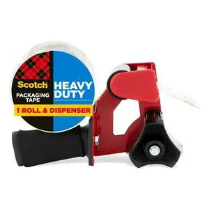 Heavy Duty Packaging Tape, 1.88 x 54.6 yd, Designed for Packing, Shipping and Mailing, Strong Seal on All Box Types, 3" Core, Clear, 1 Roll w/Dispenser (3850-2ST) Heavy Duty Packaging Tape, 1.88 x 54.6 yd, Designed for Packing, Shipping and Mailing, Strong Seal on All Box Types, 3" Core, Clear, 1 Roll w/Dispenser (3850-2ST)