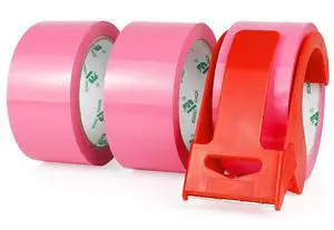 Pink Packing Tape, 1.88'' x 55yds Per Roll,3 Rolls Heavy Duty Packaging Tape with Dispensers for Packing Shipping Moving and Sealing Pink Packing Tape, 1.88'' x 55yds Per Roll,3 Rolls Heavy Duty Packaging Tape with Dispensers for Packing Shipping Moving and Sealing