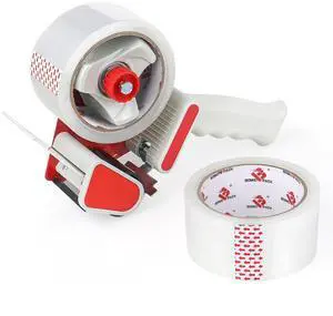 Heavy Duty Packaging Tape Dispenser, 2 Inch Tape Gun with Clear Tape, 1 Dispenser + 2 Rolls (Clear) Heavy Duty Packaging Tape Dispenser, 2 Inch Tape Gun with Clear Tape, 1 Dispenser + 2 Rolls (Clear)