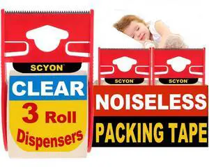 Packing Tape, Clear Packing Tape with Dispenser, 1.88 in. x 22.2 yd., 3 Noiseless Shipping Tape Rolls, 2 mil, Tranparent Package Tape for Moving Boxes, Mailing Supplies. Packing Tape, Clear Packing Tape with Dispenser, 1.88 in. x 22.2 yd., 3 Noiseless Shipping Tape Rolls, 2 mil, Tranparent Package Tape for Moving Boxes, Mailing Supplies.