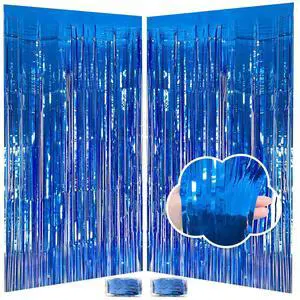 Blue Streamers Party Decorations 3.3x8.2ft, 2 Pack Dark Blue Tinsel Backdrop for Ocean Themed Party Decor, Glitter Blue Foil Fringe Curtains for Door Decorations Hanging Birthday Baby Shower Halloween Blue Streamers Party Decorations 3.3x8.2ft, 2 Pack Dark Blue Tinsel Backdrop for Ocean Themed Party Decor, Glitter Blue Foil Fringe Curtains for Door Decorations Hanging Birthday Baby Shower Halloween