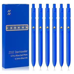 Blue Pens, 6 Pcs Blue Ink Pens Fine Point Smooth Writing Pens, 0.5mm Colored Ink Gel Pens for Journaling Note Taking, School Supplies Gifts for Women (6 Pcs Gold Blue - Blue Ink) Blue Pens, 6 Pcs Blue Ink Pens Fine Point Smooth Writing Pens, 0.5mm Colored Ink Gel Pens for Journaling Note Taking, School Supplies Gifts for Women (6 Pcs Gold Blue - Blue Ink)