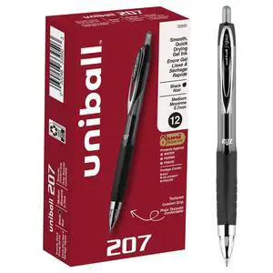 207 Retractable Gel Pens Medium Point, 0.7mm, Black, 12 Pack 207 Retractable Gel Pens Medium Point, 0.7mm, Black, 12 Pack