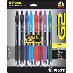 G2 Premium Refillable and Retractable Gel Ink Pens Fine Point (0.7mm), Retractable Pens, 7 Colors, 8 Count G2 Premium Refillable and Retractable Gel Ink Pens Fine Point (0.7mm), Retractable Pens, 7 Colors, 8 Count