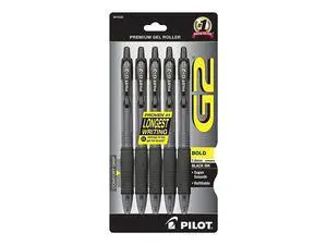 G2 Premium Refillable & Retractable Rolling Ball Gel Pens, Bold Point, Bold Gel Pens, 1.0 mm, Black Ink, 5-Pack G2 Premium Refillable & Retractable Rolling Ball Gel Pens, Bold Point, Bold Gel Pens, 1.0 mm, Black Ink, 5-Pack
