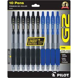 G2 Premium Refillable & Retractable Rolling Ball Gel Pens, Fine Point, 0.7 mm, 6 Black & 4 Blue Ink Pens, 10-Pack G2 Premium Refillable & Retractable Rolling Ball Gel Pens, Fine Point, 0.7 mm, 6 Black & 4 Blue Ink Pens, 10-Pack