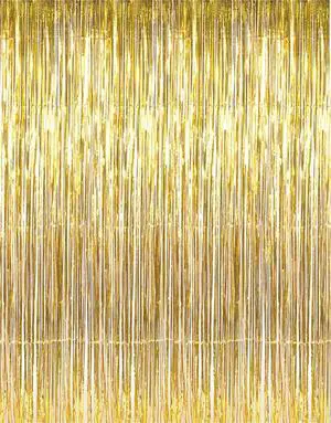 3.2 ft x 9.8 ft Metallic Tinsel Foil Fringe Curtains Party Photo Backdrop Party Streamers for Birthday,Graduation,New Year Eve Decorations Wedding Decor (1 Pack, Gold) 3.2 ft x 9.8 ft Metallic Tinsel Foil Fringe Curtains Party Photo Backdrop Party Streamers for Birthday,Graduation,New Year Eve Decorations Wedding Decor (1 Pack, Gold)