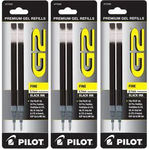 G2 Gel Ink Refills, Fine Point 0.7 mm, Black, Pack of 6 G2 Gel Ink Refills, Fine Point 0.7 mm, Black, Pack of 6