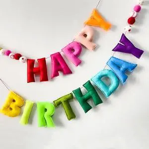 Pre-Strung Happy Birthday Banner - Felt Ball Garland - Reusable HAPPY BIRTHDAY Garland, Rainbow Party Decorations, Personalized Holiday Sign for Party Decor, Kids Room Decor, Photo Prop (Rainbow) Pre-Strung Happy Birthday Banner - Felt Ball Garland - Reusable HAPPY BIRTHDAY Garland, Rainbow Party Decorations, Personalized Holiday Sign for Party Decor, Kids Room Decor, Photo Prop (Rainbow)