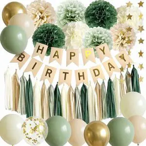 Sage Green Happy Birthday Party Decorations Retro Green Nude Ivory Dark Olive Kraft Paper Banner Balloons Neutral Rustic Boho Blush Safari Botanical Greenery Wild Décor Supplies Women Adults Sage Green Happy Birthday Party Decorations Retro Green Nude Ivory Dark Olive Kraft Paper Banner Balloons Neutral Rustic Boho Blush Safari Botanical Greenery Wild Décor Supplies Women Adults