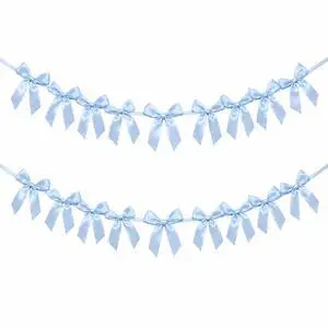 2 Pack Bow Garland Banner, 8.3 ft Pre-Strung Satin Ribbon Bow Decorations for Birthday Party, Baby Shower, Bridal Shower, Bachelorette, Wedding, Coquette Party Decor, Blue 2 Pack Bow Garland Banner, 8.3 ft Pre-Strung Satin Ribbon Bow Decorations for Birthday Party, Baby Shower, Bridal Shower, Bachelorette, Wedding, Coquette Party Decor, Blue