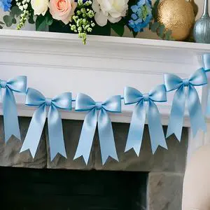 1 String Blue Bow Garland Banner, Pre-Strung Ribbon Bows Decorations for Birthday Party, Baby Girl Shower, Bridal Shower, Bachelorette Party, Girls Room, Wedding Decor, Christmas Tree Decorations 1 String Blue Bow Garland Banner, Pre-Strung Ribbon Bows Decorations for Birthday Party, Baby Girl Shower, Bridal Shower, Bachelorette Party, Girls Room, Wedding Decor, Christmas Tree Decorations