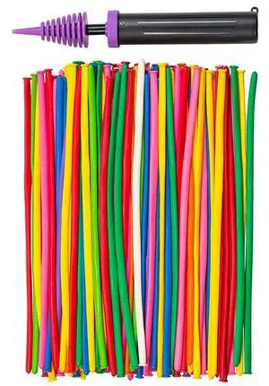 200 PCS Latex Twisting 260Q Magic Balloons - Assorted Color Long for Animal Shape Party, Birthdays, Clowns, Weddings Decorations (With 1PCS Pump) 200 PCS Latex Twisting 260Q Magic Balloons - Assorted Color Long for Animal Shape Party, Birthdays, Clowns, Weddings Decorations (With 1PCS Pump)
