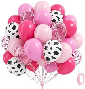 60pcs Cowgirl Balloons, Hot Pink Light Pink Confetti Cow Print Latex Balloons for Farm Cowgirl Bridal Shower Bachelorette Birthday Party Decorations 60pcs Cowgirl Balloons, Hot Pink Light Pink Confetti Cow Print Latex Balloons for Farm Cowgirl Bridal Shower Bachelorette Birthday Party Decorations