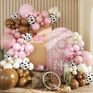 Cowgirl Dusty Pink Cow Balloon Garland Arch Kit, Light Pink Brown Sand White Balloons for Cowgirl Baby Shower Birthday Western Theme Party Decoration Cowgirl Dusty Pink Cow Balloon Garland Arch Kit, Light Pink Brown Sand White Balloons for Cowgirl Baby Shower Birthday Western Theme Party Decoration