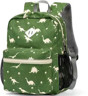 Corduroy Kids Backpack for Boys Girls 3-8, Boys Backpack for Elementary Kindergarten - Dinosaur Corduroy Kids Backpack for Boys Girls 3-8, Boys Backpack for Elementary Kindergarten - Dinosaur