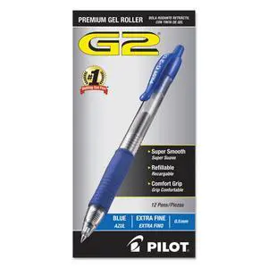 G2 Premium Gel Roller Pens, Extra Fine Point 0.5 mm, Blue Ink Pens Extra Fine Point, Pack of 12 - Ideal for School, Journaling, and Office Writing G2 Premium Gel Roller Pens, Extra Fine Point 0.5 mm, Blue Ink Pens Extra Fine Point, Pack of 12 - Ideal for School, Journaling, and Office Writing