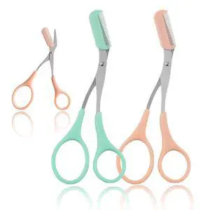 2Pcs Eyebrow Trimmer Scissors, Men Women Eyebrow Clippers, Comb Head Detachable, Safe Eyebrow Trimming Tool, Beard Trimmer, Easy to Operate for Beginners, Makeup Artist Recommended Eyebrow Scissors 2Pcs Eyebrow Trimmer Scissors, Men Women Eyebrow Clippers, Comb Head Detachable, Safe Eyebrow Trimming Tool, Beard Trimmer, Easy to Operate for Beginners, Makeup Artist Recommended Eyebrow Scissors
