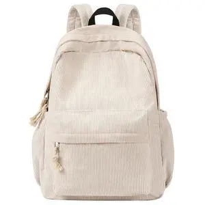 School Backpack for Teens Girls, Corduroy Bookbag with 6X Cute Pin Accessories, Lightweight High School College Laptop Bags for Women Travel Daypacks (Beige) School Backpack for Teens Girls, Corduroy Bookbag with 6X Cute Pin Accessories, Lightweight High School College Laptop Bags for Women Travel Daypacks (Beige)
