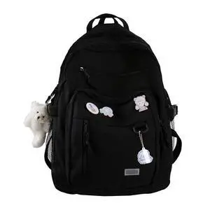 Cute Aesthetic Backpack for School Middle Student Travel Pink Backpack Teens Girls Bear Pin Book Bags Cute Aesthetic Backpack for School Middle Student Travel Pink Backpack Teens Girls Bear Pin Book Bags