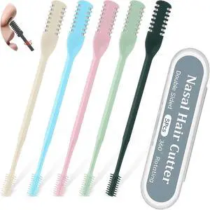 5Pcs 2-in-1 Nasal Hair Cutter, 2026 New Double Sided Nose Hair Cutter, Portable 360° Rotating Manual Nose Hair Trimmer for Men and Women, Colorful 5Pcs 2-in-1 Nasal Hair Cutter, 2026 New Double Sided Nose Hair Cutter, Portable 360° Rotating Manual Nose Hair Trimmer for Men and Women, Colorful