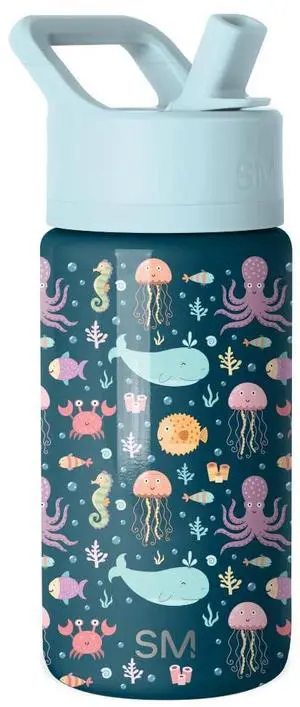 Kids Water Bottle with Straw Lid | 14oz Insulated Stainless Steel Kids Tumbler & Spill Proof Toddler Cup for School, Girls, Boys | Summit | Under the Sea Kids Water Bottle with Straw Lid | 14oz Insulated Stainless Steel Kids Tumbler & Spill Proof Toddler Cup for School, Girls, Boys | Summit | Under the Sea