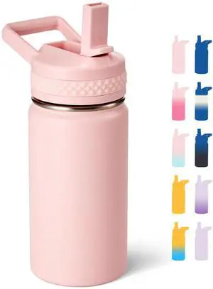 12 oz Kids Water Bottle, Toddler Water Bottle with Straw, Boys&Girls Bottle for School, 304 Stainless Steel Vacuum Insulated Bottle for Kids, BPA-Free, Leak-Proof, Pink 12 oz Kids Water Bottle, Toddler Water Bottle with Straw, Boys&Girls Bottle for School, 304 Stainless Steel Vacuum Insulated Bottle for Kids, BPA-Free, Leak-Proof, Pink