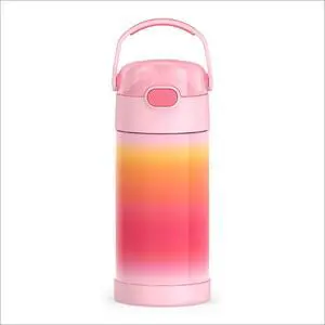 FUNTAINER Water Bottle with Straw - 12 Ounce - Kids Stainless Steel Vacuum Insulated Water Bottle with Lid, Pink Ombre FUNTAINER Water Bottle with Straw - 12 Ounce - Kids Stainless Steel Vacuum Insulated Water Bottle with Lid, Pink Ombre