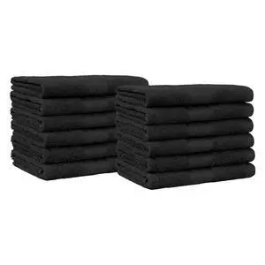 Highly Absorbent Cotton Washcloths for Face, Soft, Machine Washable, Fade Resistant, 12 x 12 in, Black, 12-Pack Highly Absorbent Cotton Washcloths for Face, Soft, Machine Washable, Fade Resistant, 12 x 12 in, Black, 12-Pack