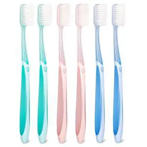 Extra Soft Toothbrush 6-Pack, Regular Head (3 Colors - 2 Each) Dentist-Developed Tapered Bristles for Sensitive Teeth & Gum Care Gentle Cleaning, BPA-Free Extra Soft Toothbrush 6-Pack, Regular Head (3 Colors - 2 Each) Dentist-Developed Tapered Bristles for Sensitive Teeth & Gum Care Gentle Cleaning, BPA-Free