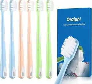 Extra Soft Toothbrush for Sensitive Gums, Compact Head Soft Bristle Toothbrush with 10000 Soft Flossing Micro Nano Bristles for Adults, Pregnant Women, Elderly, Braces Extra Soft Toothbrush for Sensitive Gums, Compact Head Soft Bristle Toothbrush with 10000 Soft Flossing Micro Nano Bristles for Adults, Pregnant Women, Elderly, Braces
