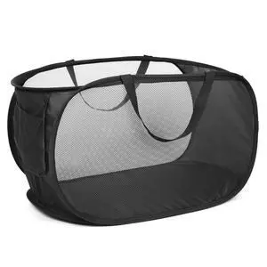 Durable Collapsible Laundry Baskets, Mesh Pop Up Laundry Hamper with Side Pocket, Foldable Clothes Storage Hamper with Reinforced Carry Handles for Laundry, Bathroom, Kids Room, Dorm or Travel Black Durable Collapsible Laundry Baskets, Mesh Pop Up Laundry Hamper with Side Pocket, Foldable Clothes Storage Hamper with Reinforced Carry Handles for Laundry, Bathroom, Kids Room, Dorm or Travel Black