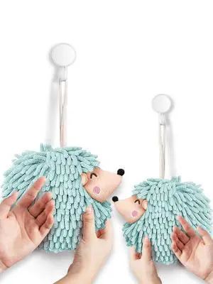 Fuzzy Ball Hand Towels - Smiley Hedgehog Hand Towels Family Set Dry Your Hands Instantly and Conveniently with These Decorative Towels for Bathroom (2-Pack Aqua Mint) Fuzzy Ball Hand Towels - Smiley Hedgehog Hand Towels Family Set Dry Your Hands Instantly and Conveniently with These Decorative Towels for Bathroom (2-Pack Aqua Mint)