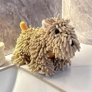 Chenille Hand Towel - Cute Cartoon Dog Plush Fuzzy Ball Hand Towel, Super Absorbent Hanging Kitchen & Bathroom Towels for Kids, Soft Hand Drying Puff for Bath, Washstand (Brown) Chenille Hand Towel - Cute Cartoon Dog Plush Fuzzy Ball Hand Towel, Super Absorbent Hanging Kitchen & Bathroom Towels for Kids, Soft Hand Drying Puff for Bath, Washstand (Brown)