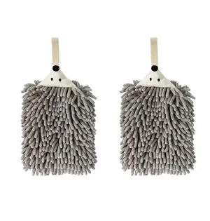 Chenille Hand Towels for Bathroom Kitchen and Bedroom |Hanging Hand Drying Towel with Button Loop | Funny Hedgehog Hand Towel | 2 Packs Chenille Hand Towels for Bathroom Kitchen and Bedroom |Hanging Hand Drying Towel with Button Loop | Funny Hedgehog Hand Towel | 2 Packs