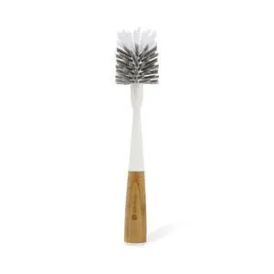 Upstanding Bottle Brush - Made from Bamboo with Long Handle, Replaceable Head - Deep Cleans Water Bottles, Tumblers & Baby Bottles - BPA & Formaldehyde Free - White Upstanding Bottle Brush - Made from Bamboo with Long Handle, Replaceable Head - Deep Cleans Water Bottles, Tumblers & Baby Bottles - BPA & Formaldehyde Free - White