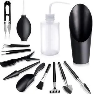 Succulent Tools, 13 Pcs Mini Garden Tool Set, Transplanting Tools Set,Succulent Care kit for Succulent Miniature Gardening Plant, Black Succulent Tools, 13 Pcs Mini Garden Tool Set, Transplanting Tools Set,Succulent Care kit for Succulent Miniature Gardening Plant, Black