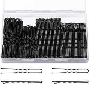 Bobby Hair Pins Kit, 200 pcs U Shaped Bobby Pins Black for Women, Ballet Buns with Box, 2.4in and 2in Bobby Hair Pins Kit, 200 pcs U Shaped Bobby Pins Black for Women, Ballet Buns with Box, 2.4in and 2in