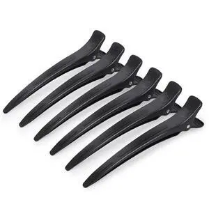 Extended Sectioning Hair Clips w/Built-in Silicone Band, 4.8" No-Crease Non-Slip Hair Styling Clips for Thick, Long Hair Blow Drying,Hair Rollers, Rust-Free 6 Pack, Black Duckbill Clips Extended Sectioning Hair Clips w/Built-in Silicone Band, 4.8" No-Crease Non-Slip Hair Styling Clips for Thick, Long Hair Blow Drying,Hair Rollers, Rust-Free 6 Pack, Black Duckbill Clips