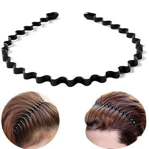 Hair Bands, Metal Hairband for Men Women, Fashion Headbands for Washing Face Makeup Sports, Non Slip Wavy Men's Hairband (Black, 1 Count Pack of 1) Hair Bands, Metal Hairband for Men Women, Fashion Headbands for Washing Face Makeup Sports, Non Slip Wavy Men's Hairband (Black, 1 Count Pack of 1)