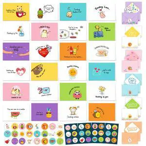 24 Pack Assorted 6x4in Funny Thinking of You Cards with Envelopes and Stickers, 24 Unique Fun Designs for Friends, Family, and Loved Ones, with Printed Message Inside, Gifting, Mailing 24 Pack Assorted 6x4in Funny Thinking of You Cards with Envelopes and Stickers, 24 Unique Fun Designs for Friends, Family, and Loved Ones, with Printed Message Inside, Gifting, Mailing