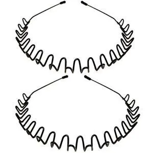 Metal Headbands, 2 Pack Fashion Unisex Black Hairband Spring Wave Non Slip Sports Headwear Hair Hoop Hair Accessories (2 Pack) Metal Headbands, 2 Pack Fashion Unisex Black Hairband Spring Wave Non Slip Sports Headwear Hair Hoop Hair Accessories (2 Pack)