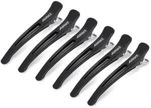 6pcs Professional Hair Clips for Styling Sectioning, Non Slip No-Trace Duck Billed Hair Clips with Silicone Band, Salon and Home Hair Cutting Clips for Hairdresser, Women, Men - Black 4.3 Long 6pcs Professional Hair Clips for Styling Sectioning, Non Slip No-Trace Duck Billed Hair Clips with Silicone Band, Salon and Home Hair Cutting Clips for Hairdresser, Women, Men - Black 4.3 Long