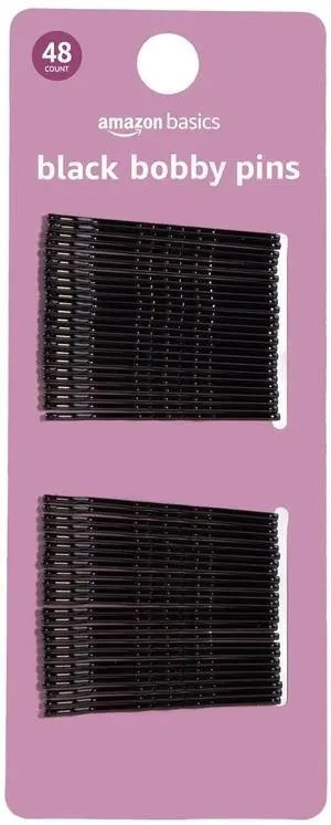 No Slip Bobby Pins, Black High Gloss, 48 Count, for Pain-Free Comfortable All-Day Styling and Updos, All Hair Types No Slip Bobby Pins, Black High Gloss, 48 Count, for Pain-Free Comfortable All-Day Styling and Updos, All Hair Types