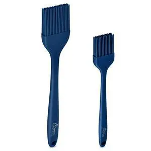 2 pieces Set Basting Brushes Silicone Heat Resistant Pastry Brushes Spread Oil Butter Sauce Marinades for BBQ Grill Barbecue Baking Kitchen Cooking BPA Free Dishwasher Safe (Classic Blue) 2 pieces Set Basting Brushes Silicone Heat Resistant Pastry Brushes Spread Oil Butter Sauce Marinades for BBQ Grill Barbecue Baking Kitchen Cooking BPA Free Dishwasher Safe (Classic Blue)