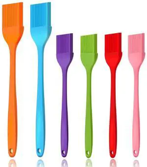6 PCS Silicone Basting Brush, Upgrade Pastry Brush,Heat Resistant Silicone Brushes, Premium Cooking Brush for Sauce Marinade Meat Glazing, Oil Brush for BBQ Kitchen Cooking Baking and Grilling 6 PCS Silicone Basting Brush, Upgrade Pastry Brush,Heat Resistant Silicone Brushes, Premium Cooking Brush for Sauce Marinade Meat Glazing, Oil Brush for BBQ Kitchen Cooking Baking and Grilling