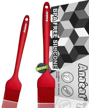 High Heat Resistant Silicone Basting Pastry Brush Set of 2- Hygienic One-Pieces Design Spread Oil Butter for BBQ Grill Barbecue Baking Kitchen Cooking - BPA Free & Dishwasher Safe (10"+8.2") High Heat Resistant Silicone Basting Pastry Brush Set of 2- Hygienic One-Pieces Design Spread Oil Butter for BBQ Grill Barbecue Baking Kitchen Cooking - BPA Free & Dishwasher Safe (10"+8.2")