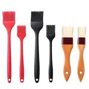 4 Pack Silicone Basting Pastry Brushes with 2 Wood Handle Culinary Oil Brushes, Heat Resistant Brush Set, Perfect for BBQ Sauce Barbecue Butter Grill Baking Kitchen Cooking, BPA Free & Dishwasher Safe 4 Pack Silicone Basting Pastry Brushes with 2 Wood Handle Culinary Oil Brushes, Heat Resistant Brush Set, Perfect for BBQ Sauce Barbecue Butter Grill Baking Kitchen Cooking, BPA Free & Dishwasher Safe