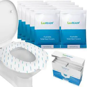 Toilet Seat Covers Disposable Flushable - Regular Size (16x19) - Travel Size Individually Wrapped, Soft & Strong, Pocket Size, for Public Restrooms at the Office, for Commuters or Holiday (10 Pack) Toilet Seat Covers Disposable Flushable - Regular Size (16x19) - Travel Size Individually Wrapped, Soft & Strong, Pocket Size, for Public Restrooms at the Office, for Commuters or Holiday (10 Pack)